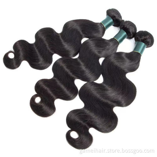 body wave vendors raw HD closure blonde  hair 10 A human hair bulk 40 inch  blue single bundle